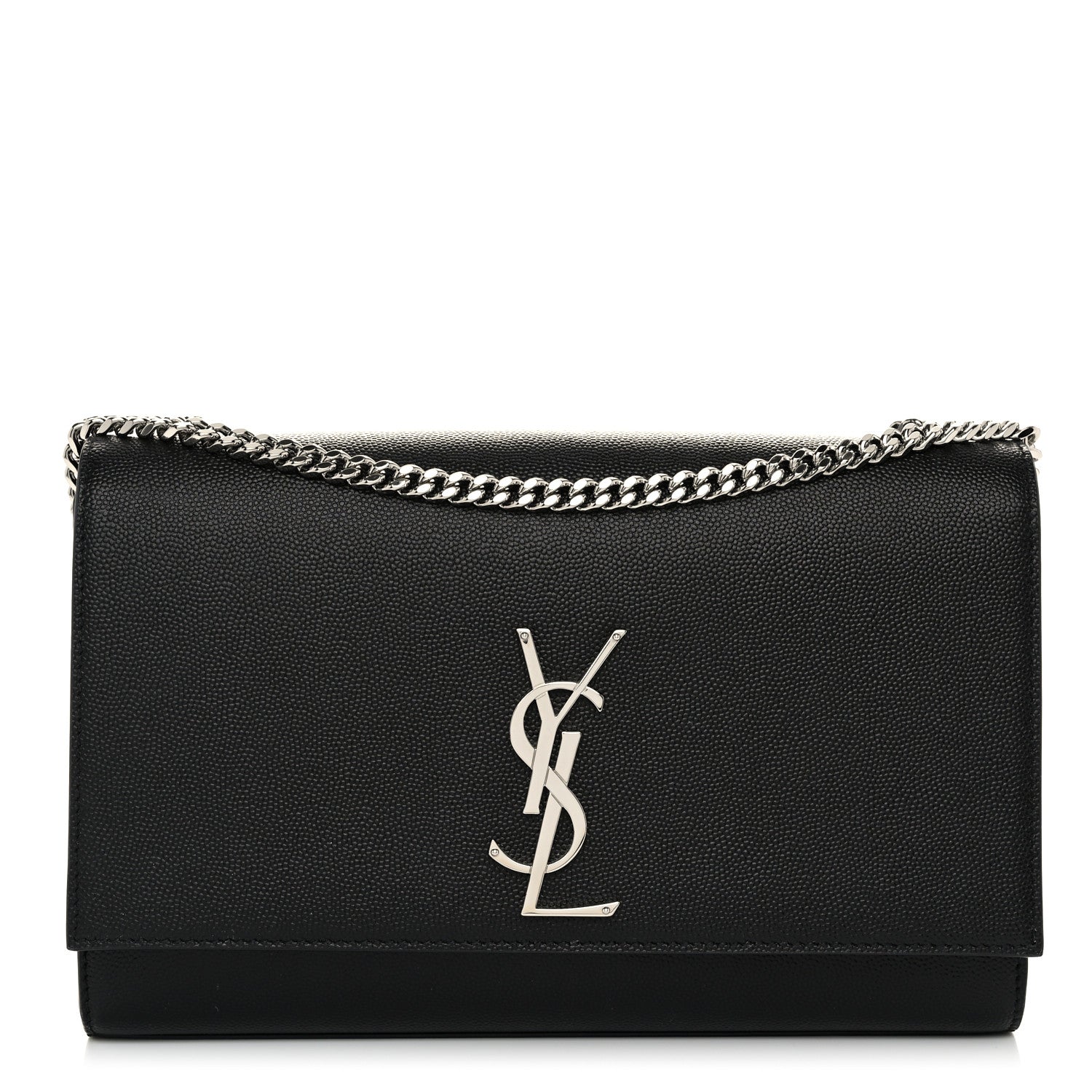 Saint Laurent Grain De Poudre Medium Classic Monogram Kate Satchel Black 1 of 9