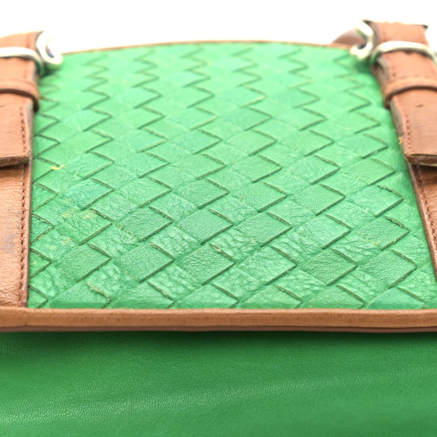 Bottega Veneta Nappa Intrecciato Bi-Color Top Handle Tote Green Brown 12 of 18