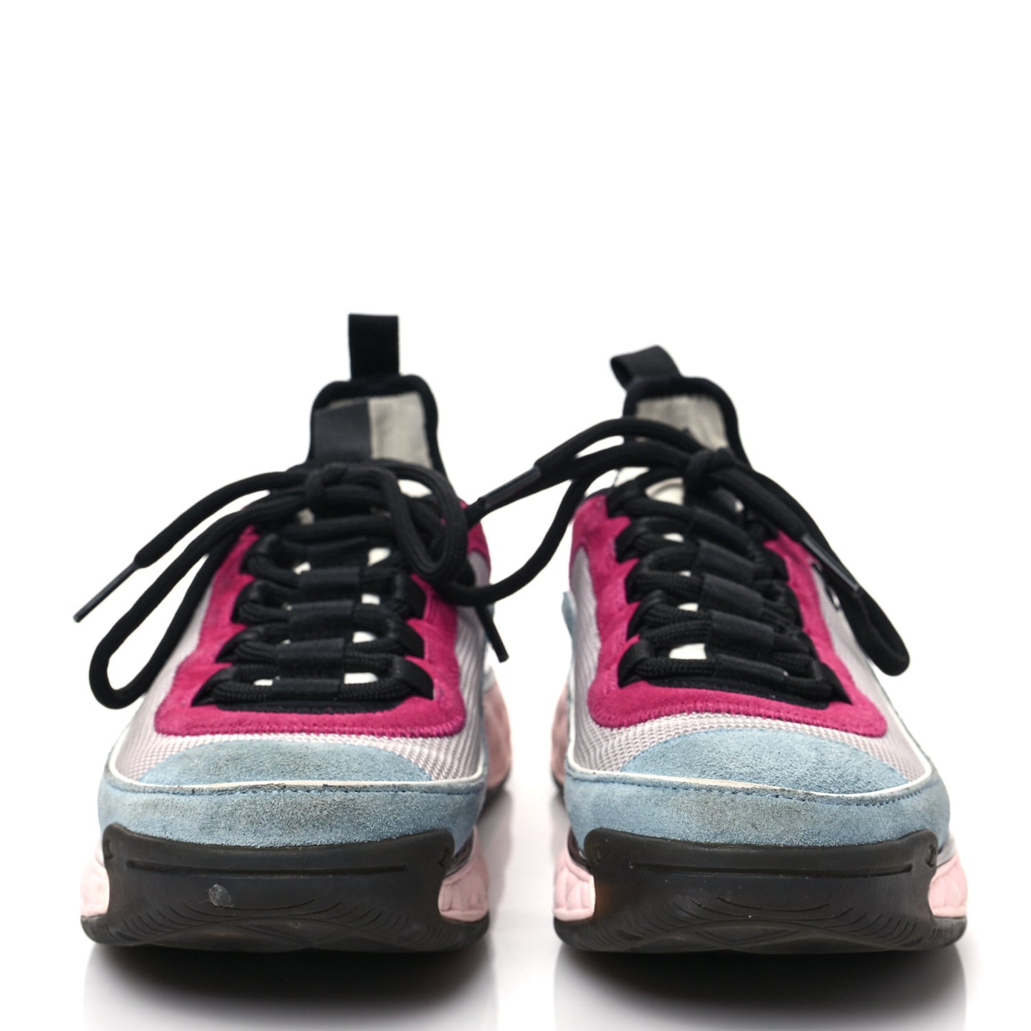 Fabric Suede CC Sneakers 37.5 Blue Beige Pink