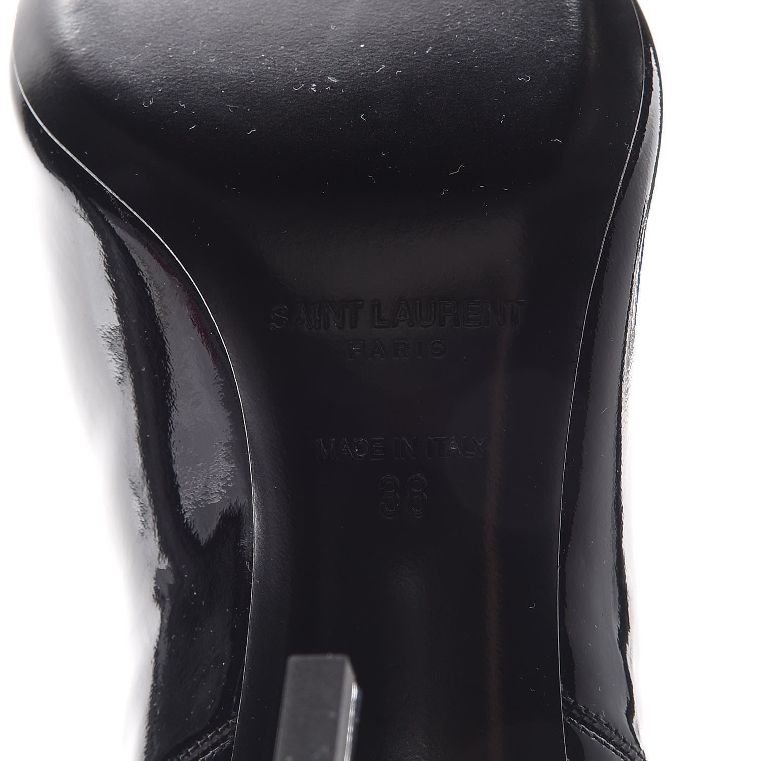 Saint Laurent Patent Opyum Booties 38 Black 6 of 7