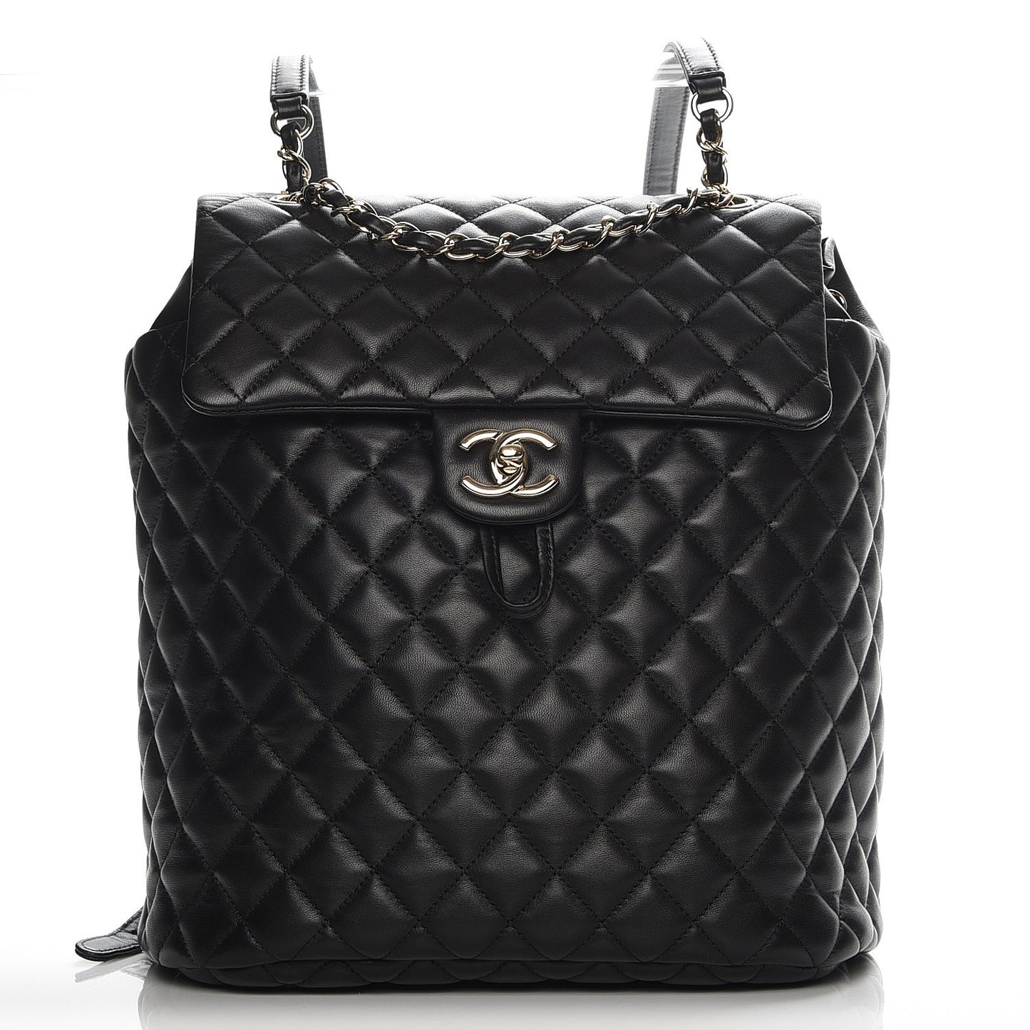 Lambskin Quilted Large Urban Spirit Backpack Black