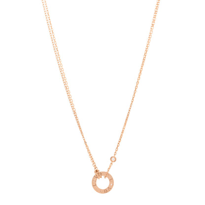 Cartier 18K Pink Gold 2 Diamond LOVE Necklace 1 of 5