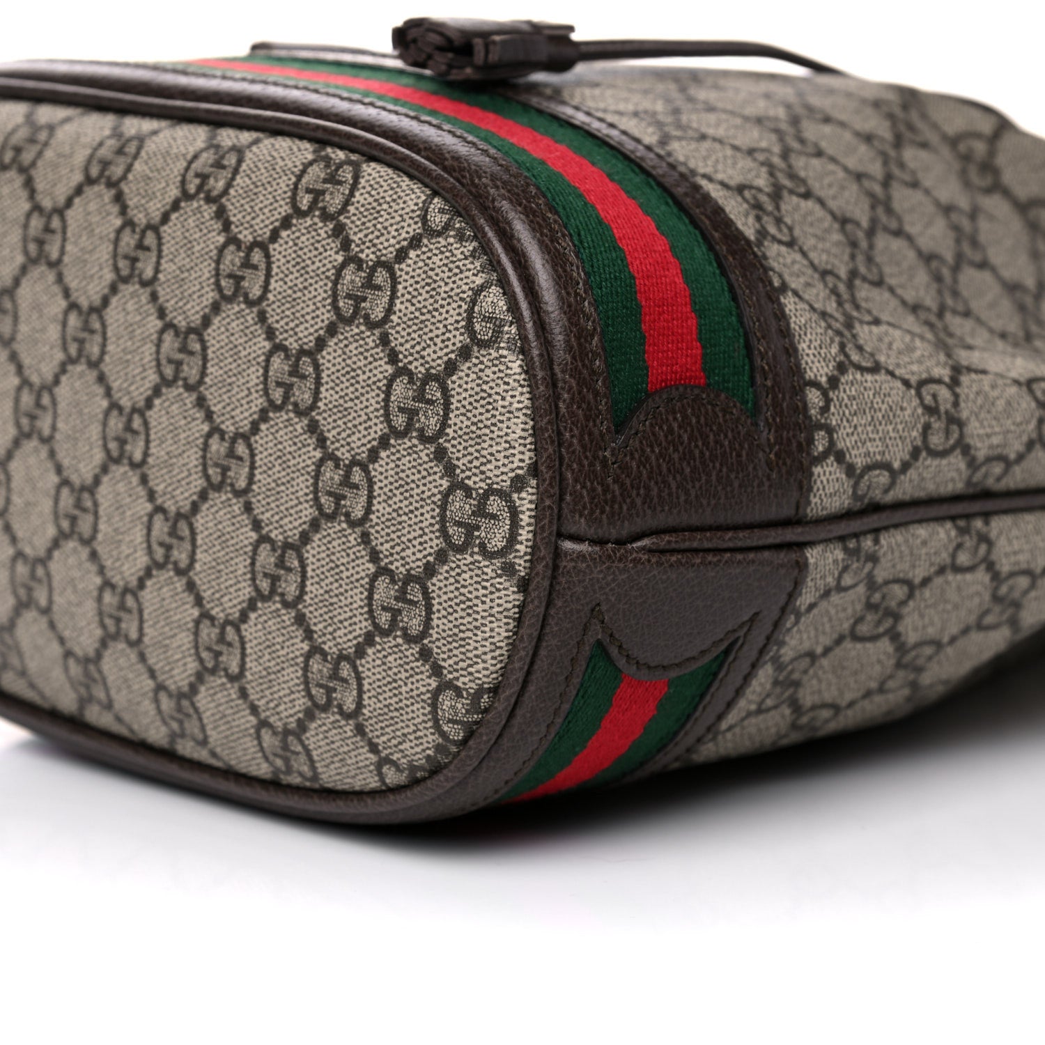 Gucci GG Supreme Monogram Web Ophidia Bucket Bag Brown 6 of 10