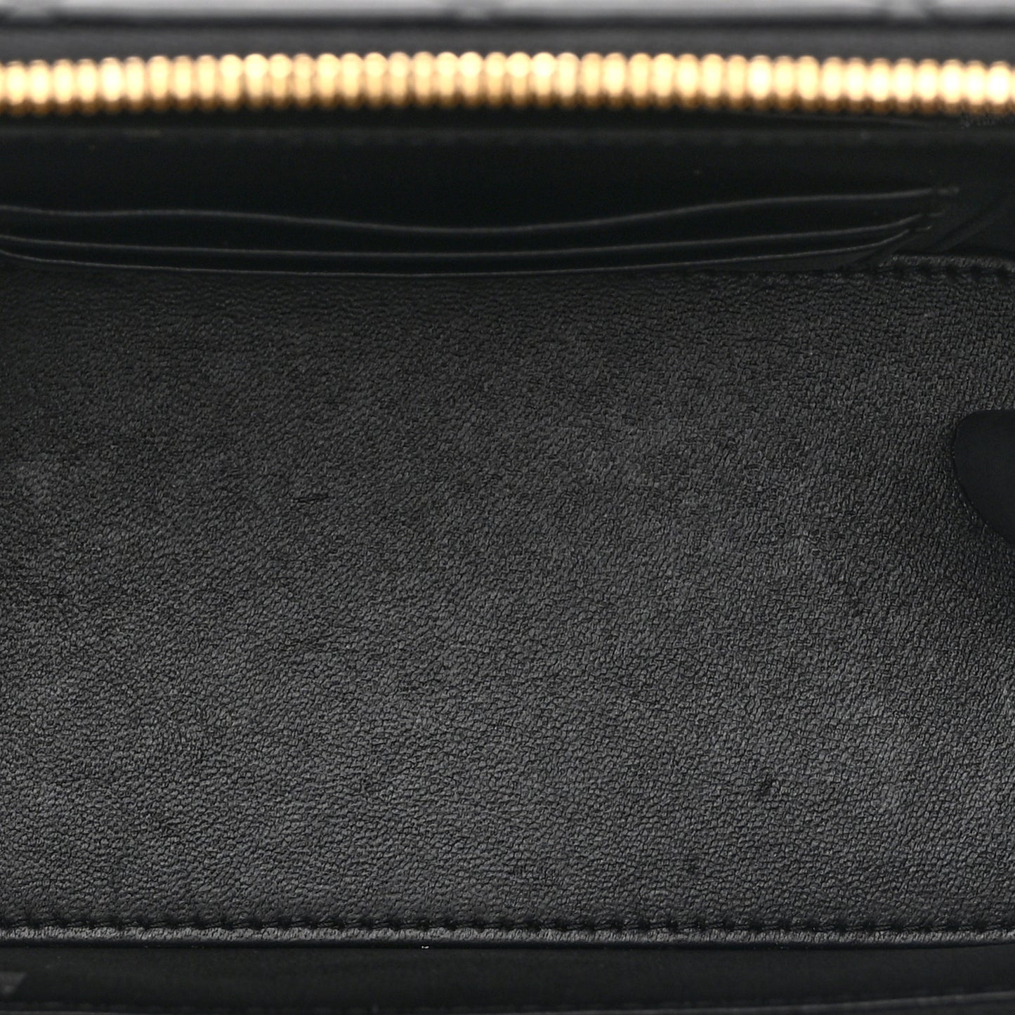 Lambskin Enamel Quilted Small Coco Hearts Vanity Case With Chain Black