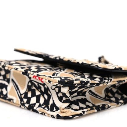 Chanel Canvas Check Flag Printed CC Clutch With Chain Beige Multicolor 10 of 10