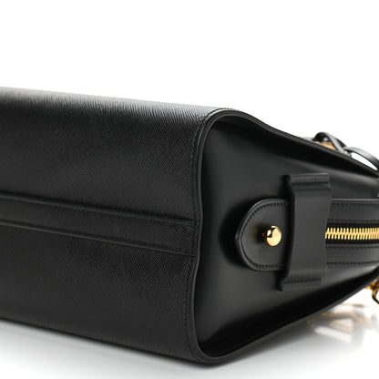 Prada Saffiano Soft Calfskin Double Handle Satchel Black 6 of 10