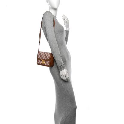 Celine Canvas Calfskin Triomphe Embroidered Teen Triomphe Bag Vintage Pink 2 of 15
