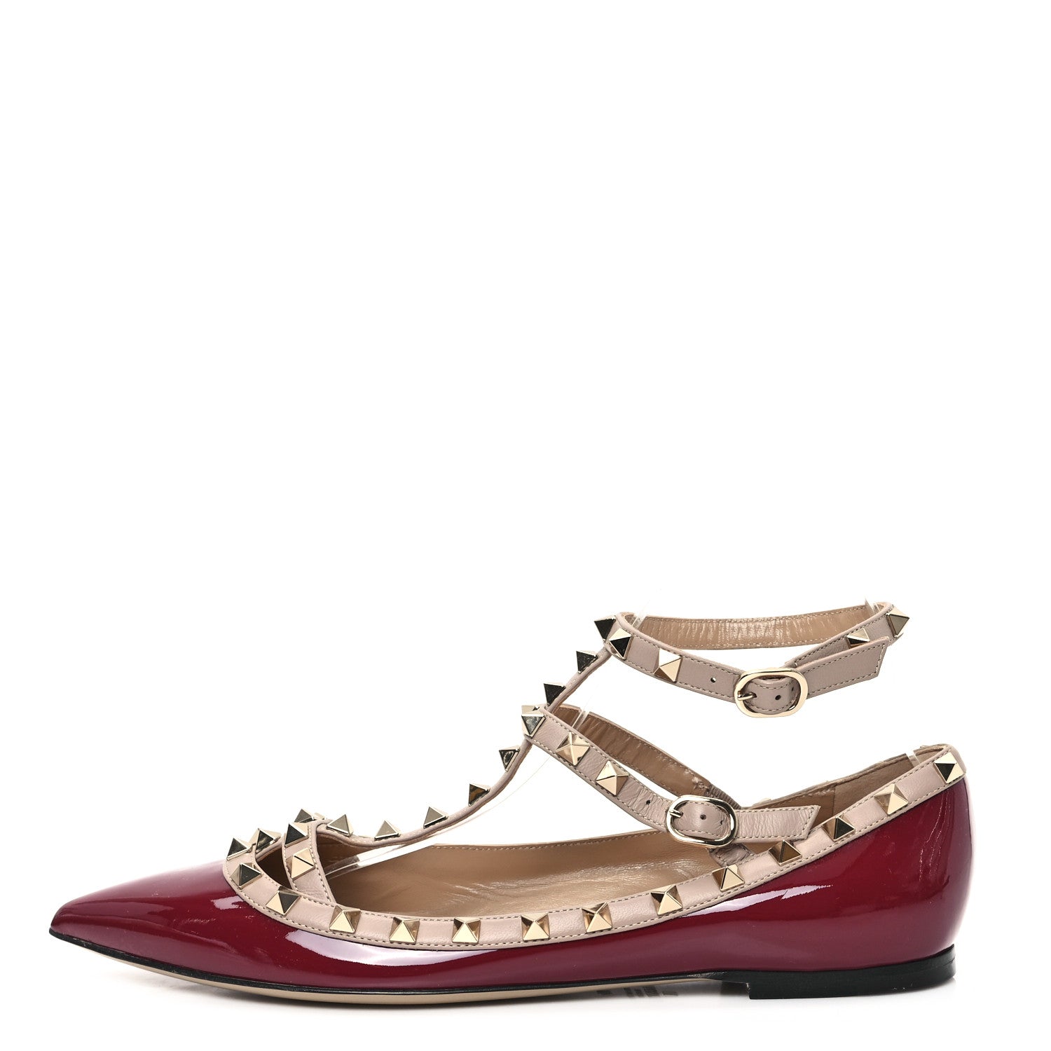 Valentino Garavani Patent Nappa Rockstud Cage Ballerina Flats 40 1 of 9