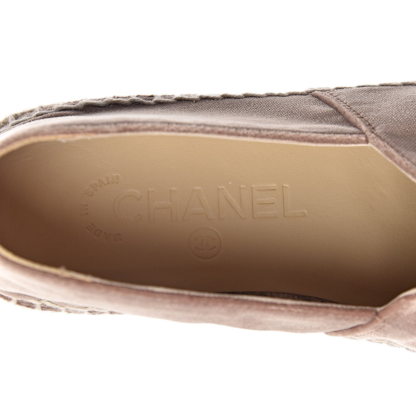 Velvet Logo Espadrilles 36 Beige Black