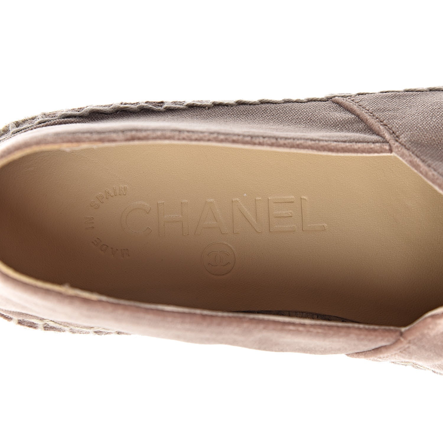Chanel Velvet Logo Espadrilles 36 Beige Black 5 of 9