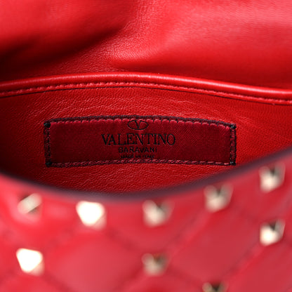 Valentino Garavani Lambskin Small Rockstud Spike Shoulder Bag Red 6 of 9