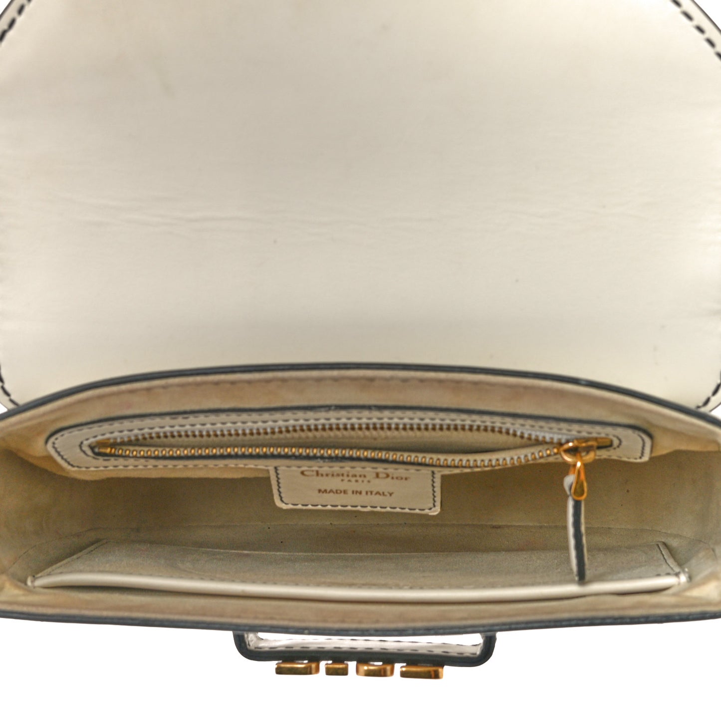 Calfskin D Fence Saddle Bag Latte