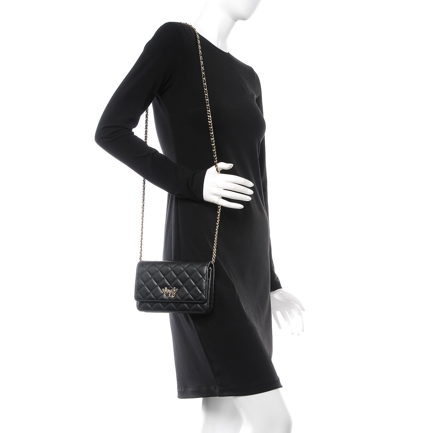 Chanel Lambskin Quilted Emoticon Wallet On Chain WOC Black 2 of 9