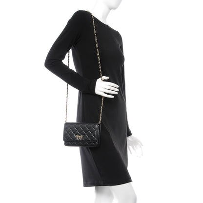 Chanel Lambskin Quilted Emoticon Wallet On Chain WOC Black 2 of 9