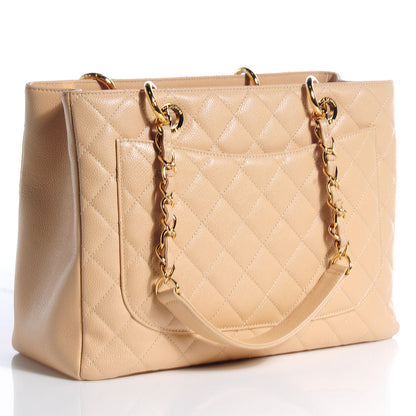 Chanel Caviar Quilted Grand Shopping Tote GST Beige 3 of 6