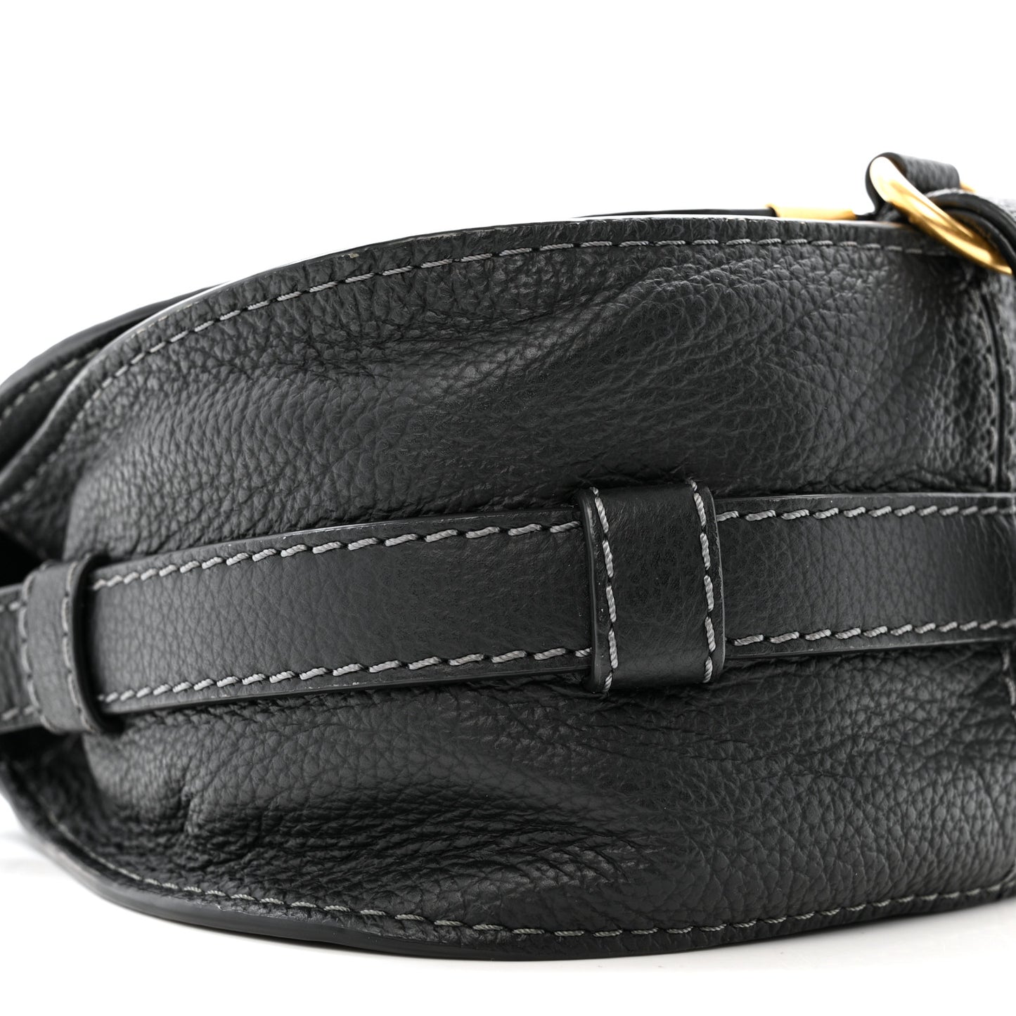 Calfskin Mini Marcie Round Crossbody Bag Black