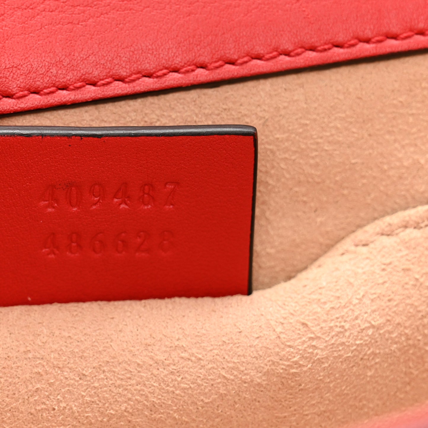 GG Supreme Monogram Apple Small Padlock Shoulder Bag Beige Multicolor Lobster Red