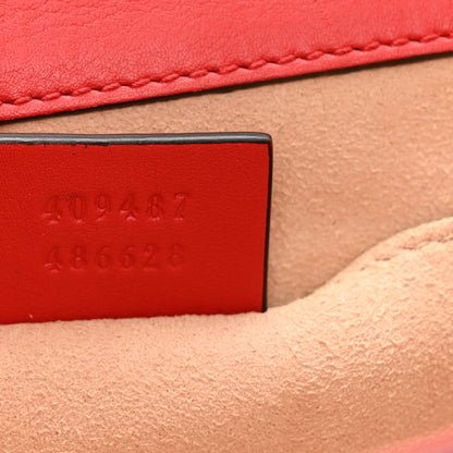 Gucci GG Supreme Monogram Apple Small Padlock Shoulder Bag Beige Multicolor Lobster Red 7 of 13