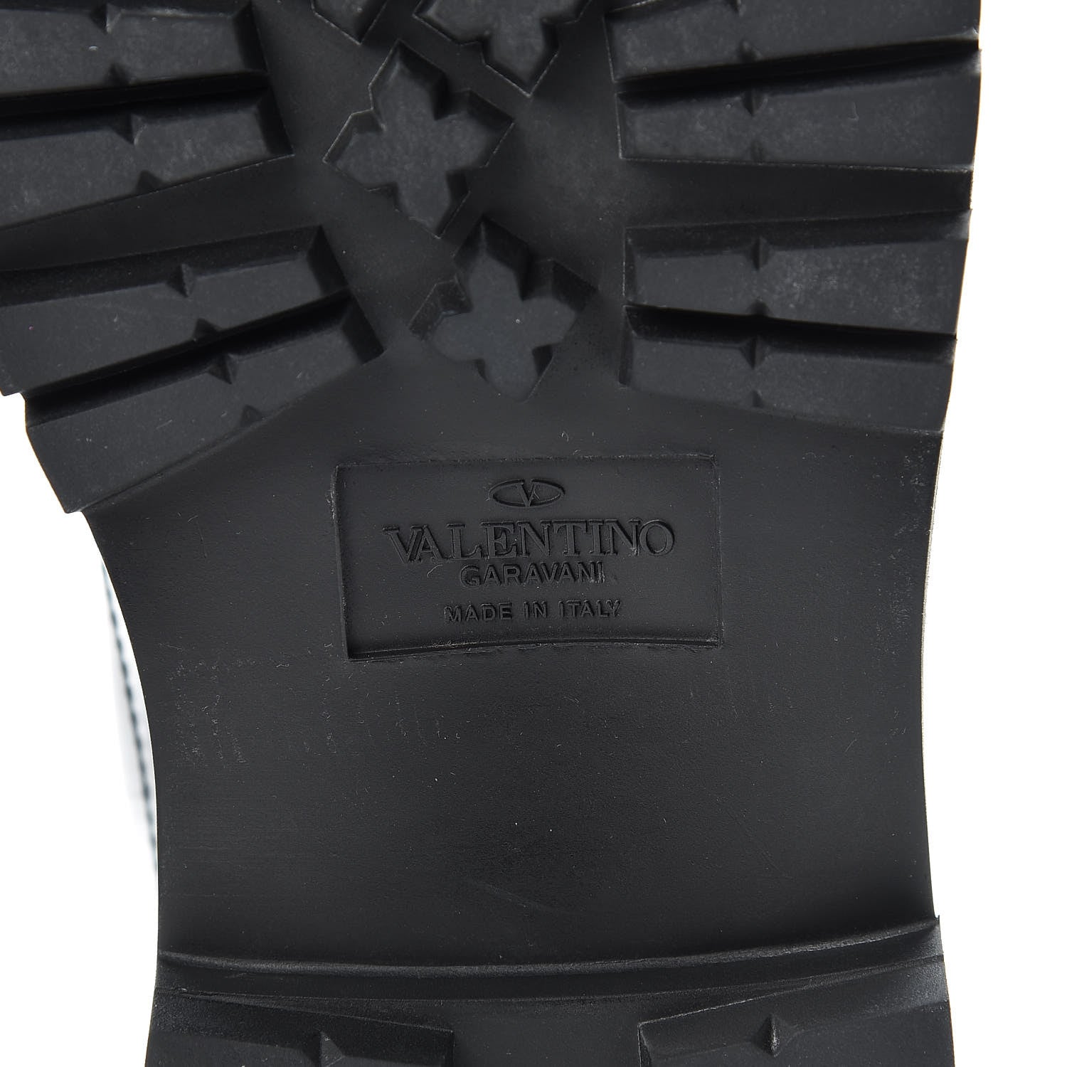 Valentino Garavani Calfskin Womens Donna Star Print Combat Boots 39.5 Black 6 of 8