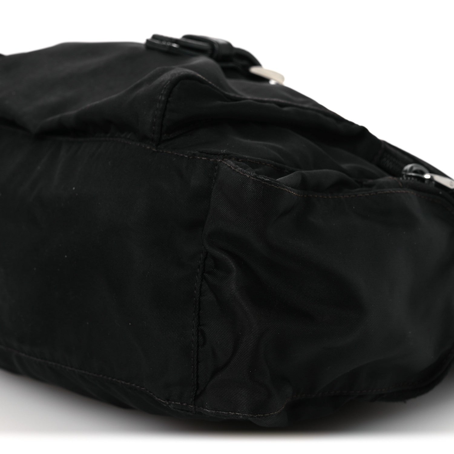 Prada Tessuto Nylon Saffiano Small Vela Messenger Black 10 of 16