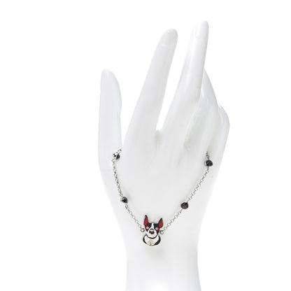 Gucci Sterling Silver Black Spinel Enamel Orso Bracelet 2 of 5