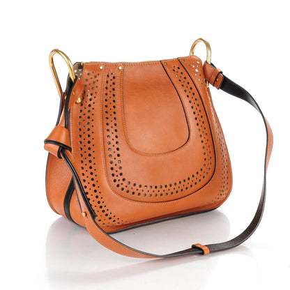 Chloe Calfskin Perforated Small Hayley Hobo Caramel 2 of 12