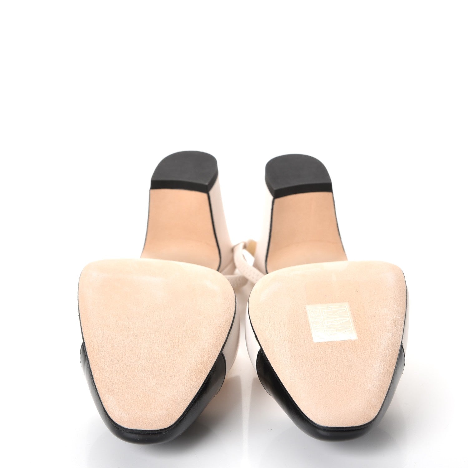 Chanel Glazed Calfskin Cap Toe CC Slingback Pumps 37 Ivory Black 5 of 9