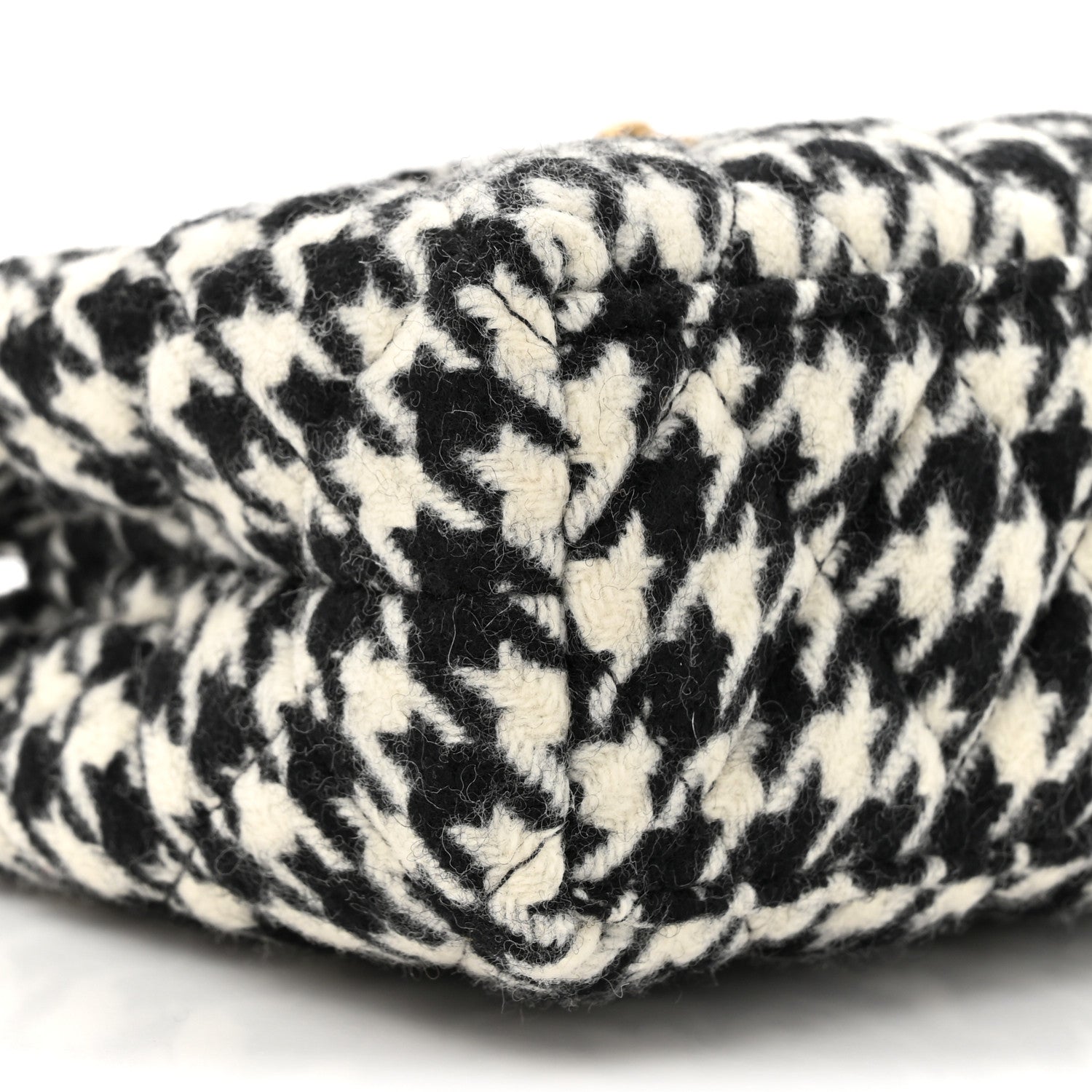 Chanel Tweed Houndstooth Quilted Nano Kelly Shopper Black White 10 of 11