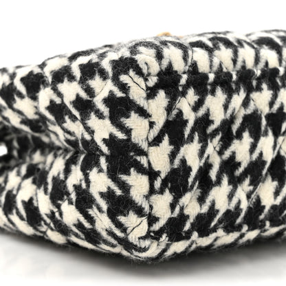 Chanel Tweed Houndstooth Quilted Nano Kelly Shopper Black White 10 of 11