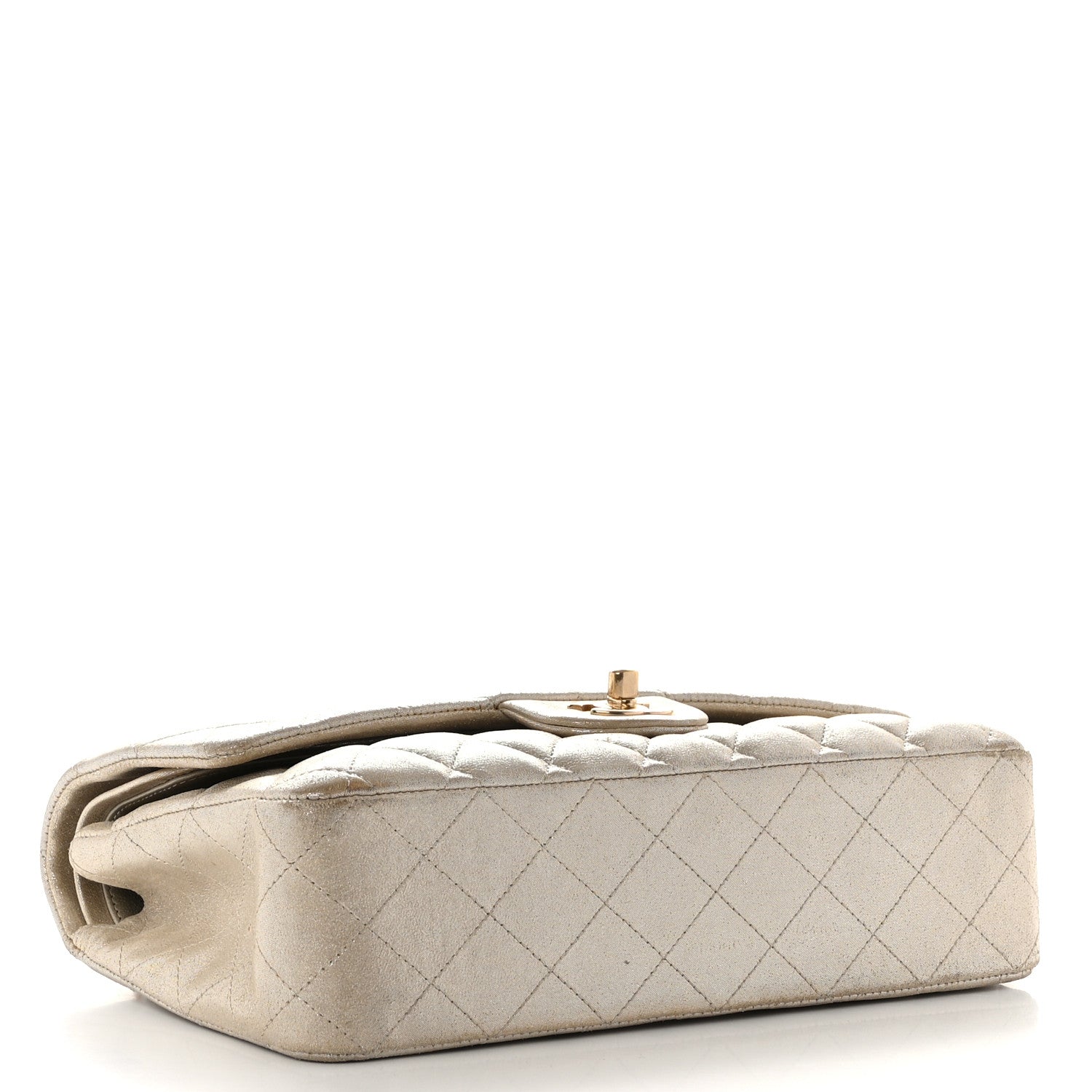 Chanel Iridescent Calfskin Quilted Medium Double Flap Light Gold 4 of 12