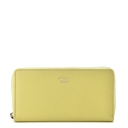 Gucci Pebbled Calfskin Bamboo Tassel Zip Around Wallet Citrus 1 of 8