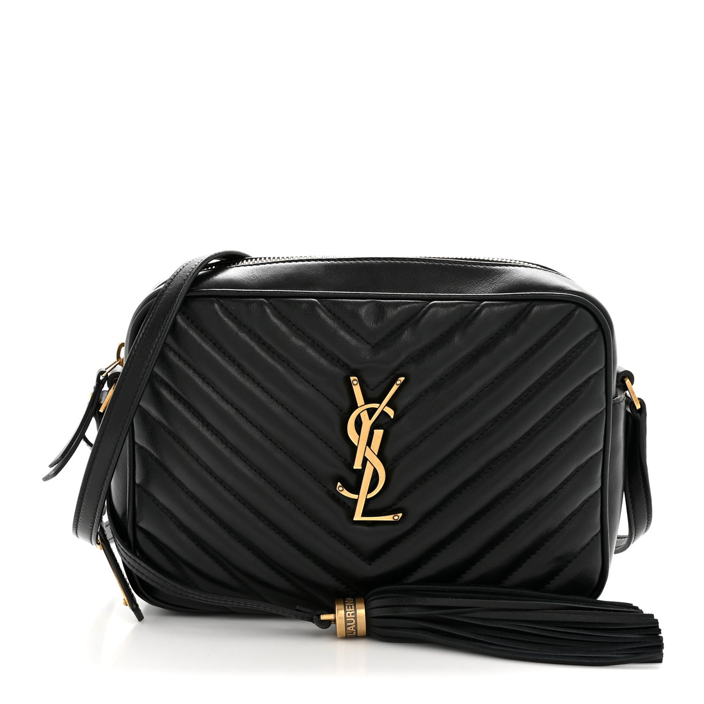 Calfskin Matelasse Monogram Lou Camera Bag Black