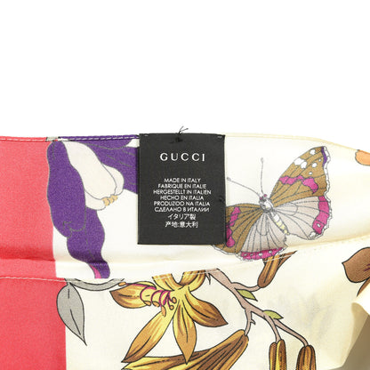 Gucci Silk Twill Flora Neck Bow White Multicolor 5 of 5