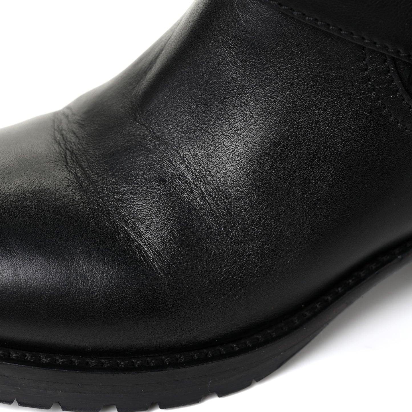 Calfskin Rockstud 30mm Biker Boots 37 Black