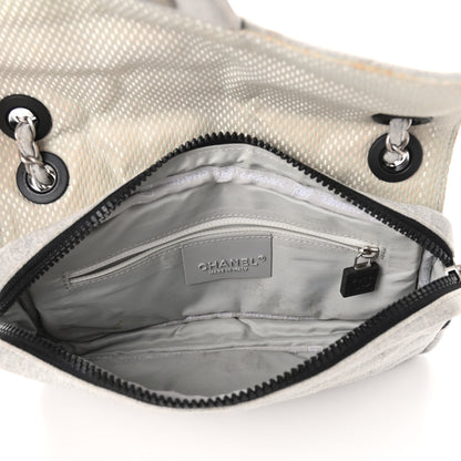 Chanel Jersey Quilted Rectangular Flap Light Grey 5 of 9