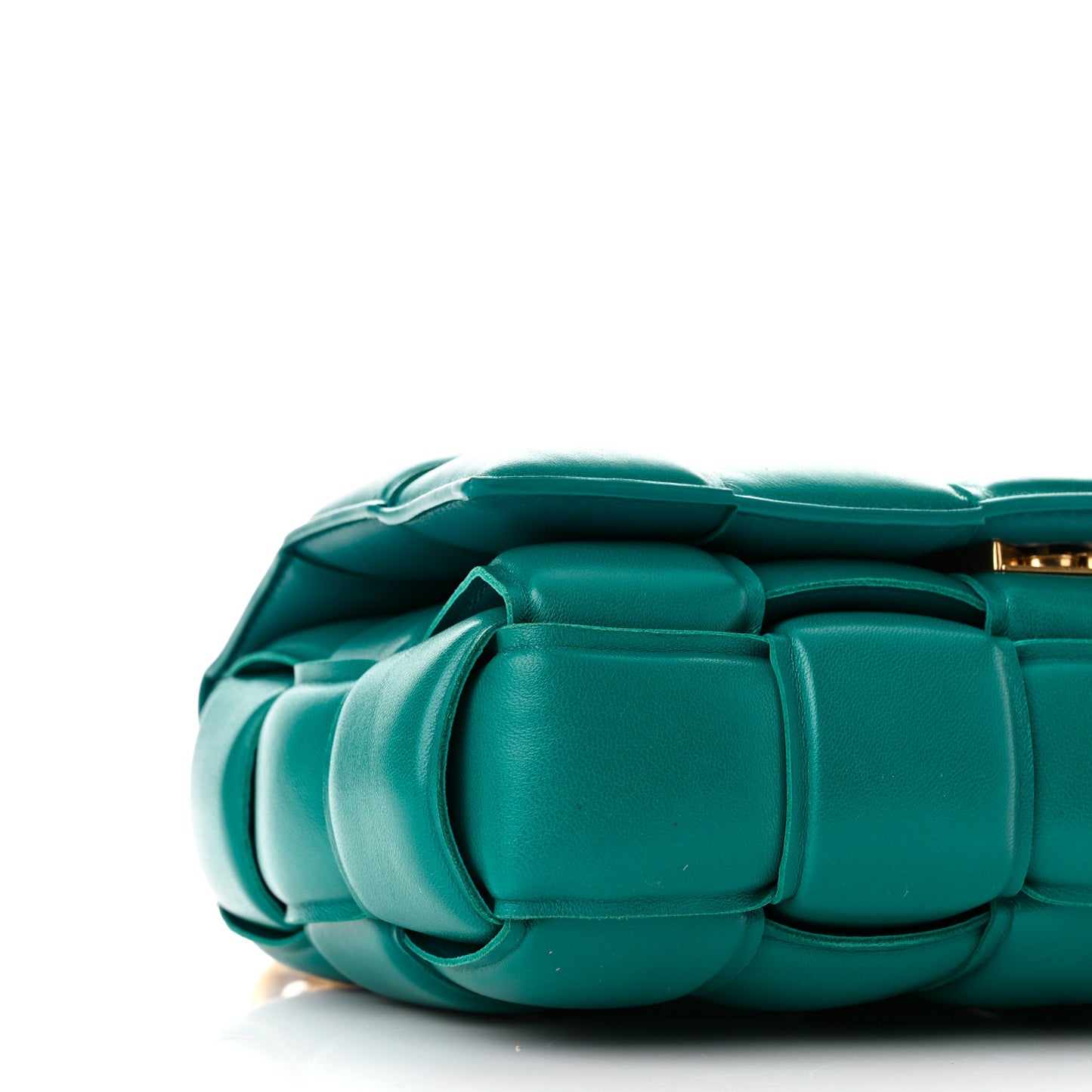 Lambskin Maxi Intreccio Padded Chain Cassette Crossbody Bag Mallard