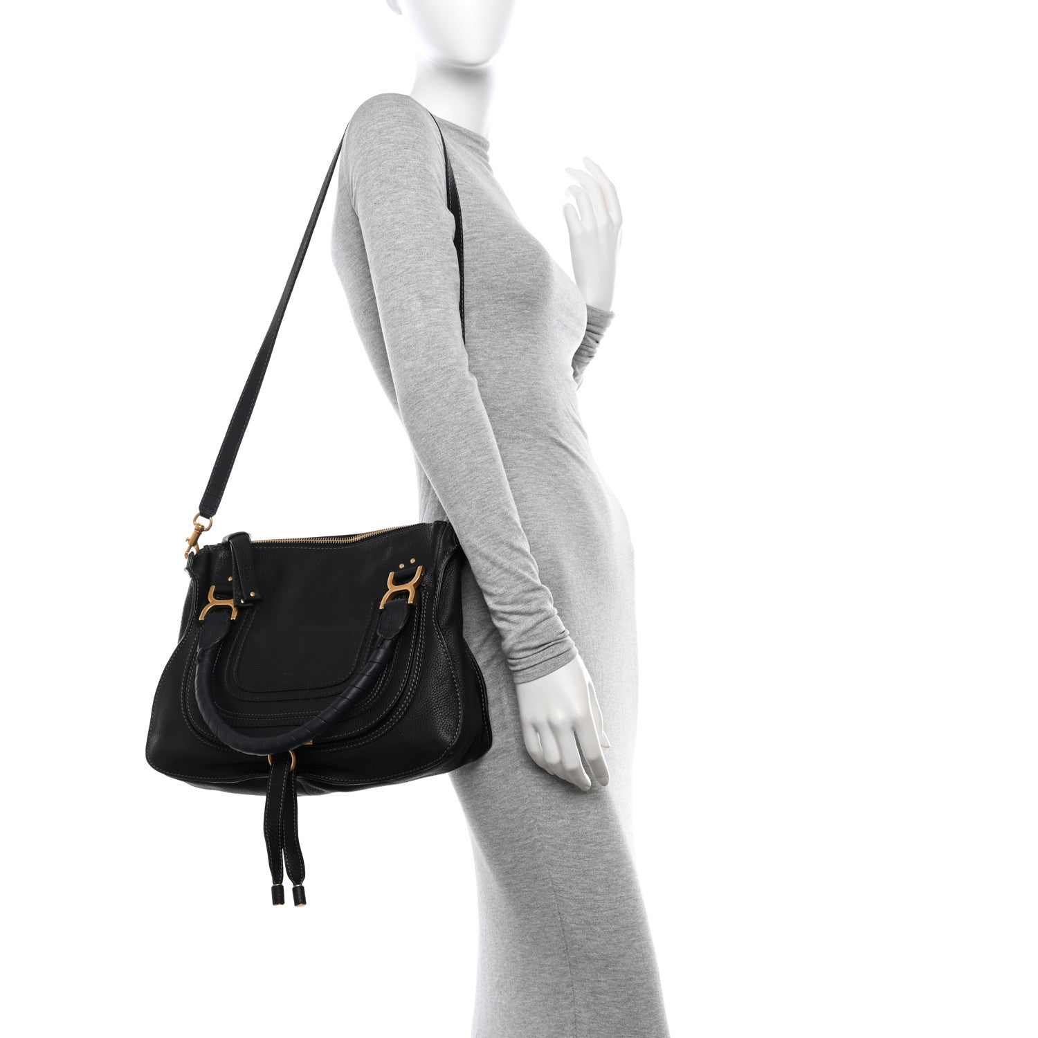 Chloe Calfskin Medium Marcie Satchel Black 2 of 9