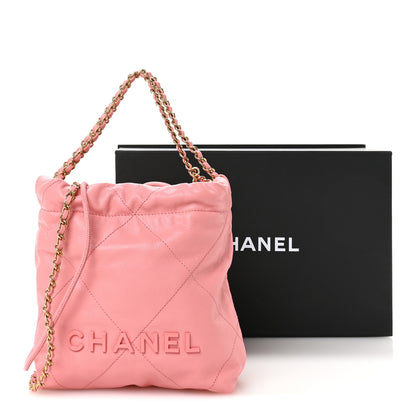 Chanel Shiny Caviar Quilted Mini Chanel 22 Coral 11 of 11