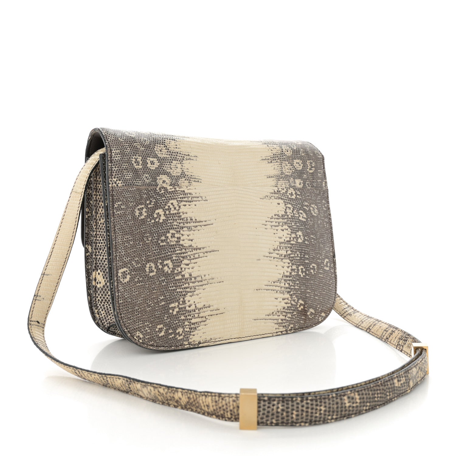 Celine Lizard Medium Classic Box Flap Bag Natural 3 of 13