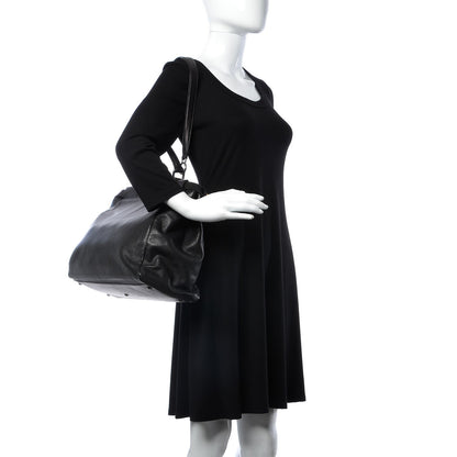 Fendi Goatskin Large Peekaboo Iconic Satchel Black Lampone 4 of 13