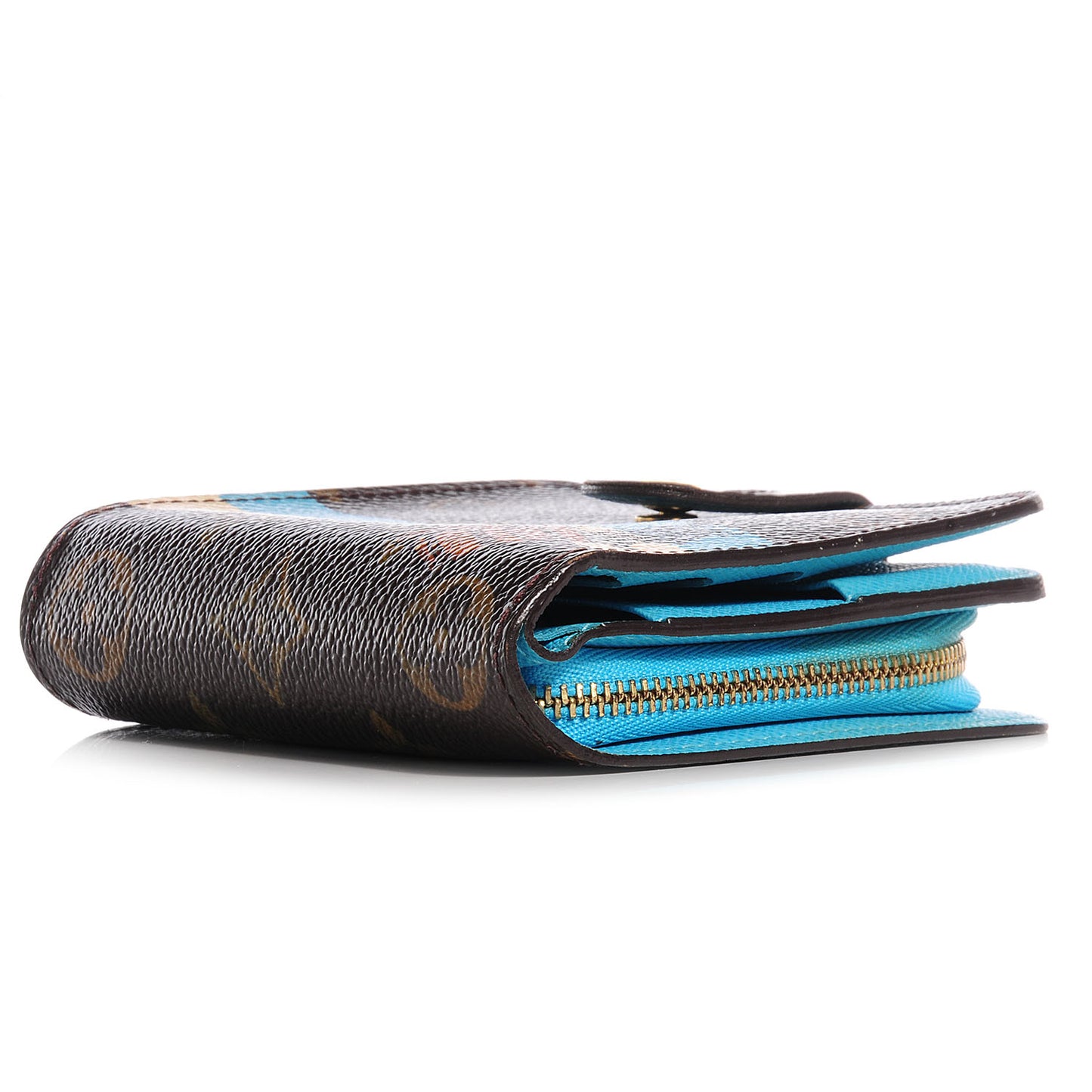 Monogram Groom Compact Zip Wallet Blue