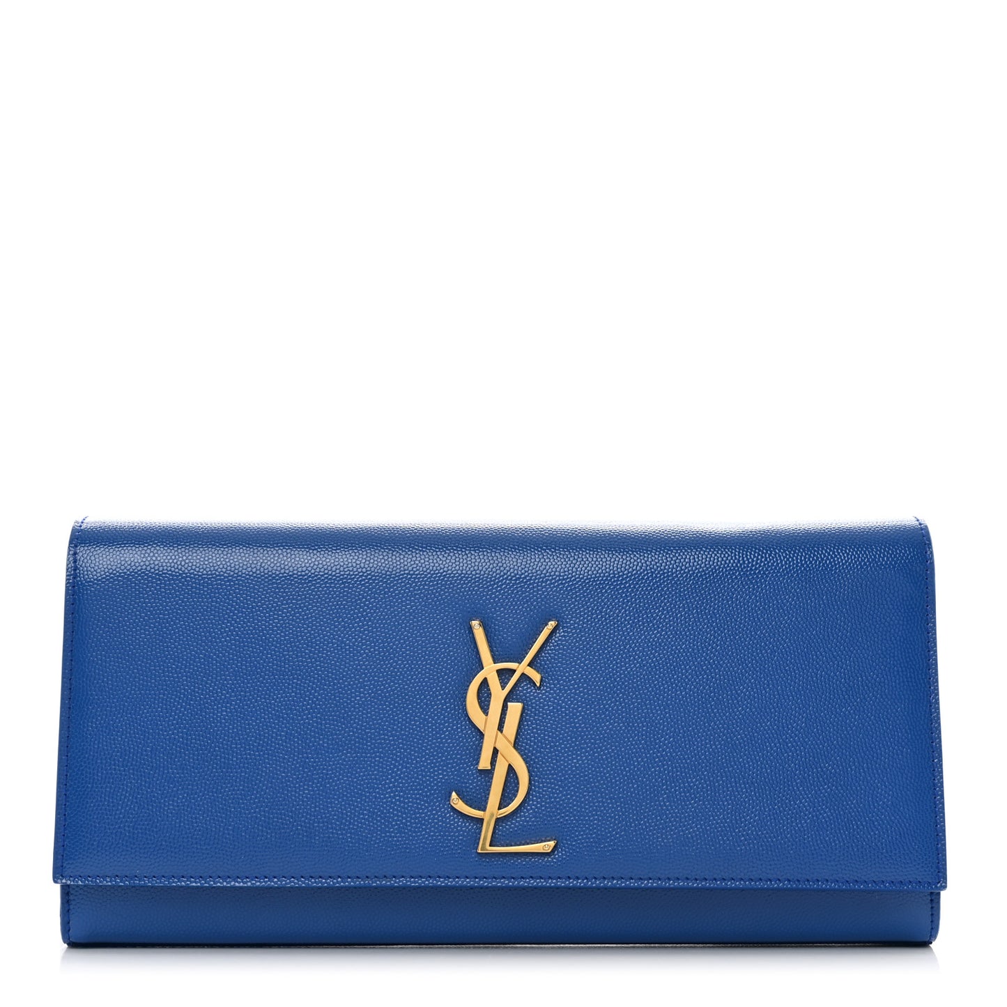 Grain De Poudre Classic Monogram Cassandre Clutch Blue Majorelle
