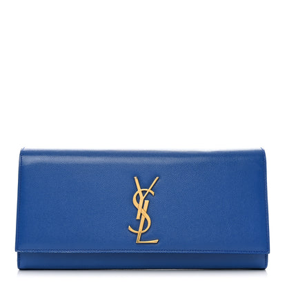 Saint Laurent Grain De Poudre Classic Monogram Cassandre Clutch Blue Majorelle 1 of 7