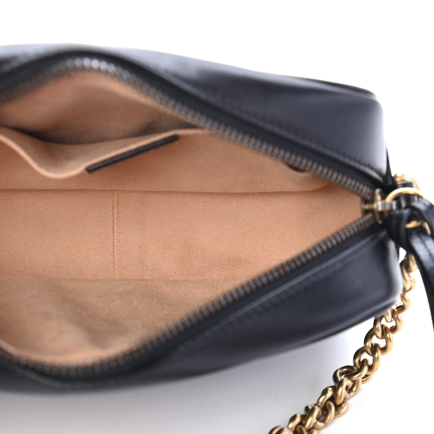Gucci Calfskin Matelasse Mini GG Marmont Chain Shoulder Bag Black 5 of 9