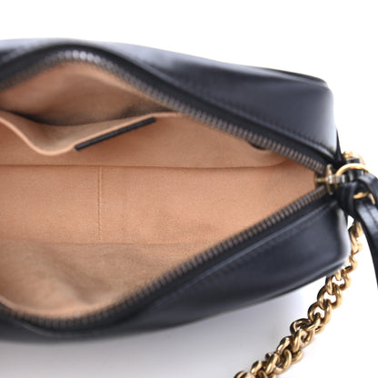 Gucci Calfskin Matelasse Mini GG Marmont Chain Shoulder Bag Black 5 of 9