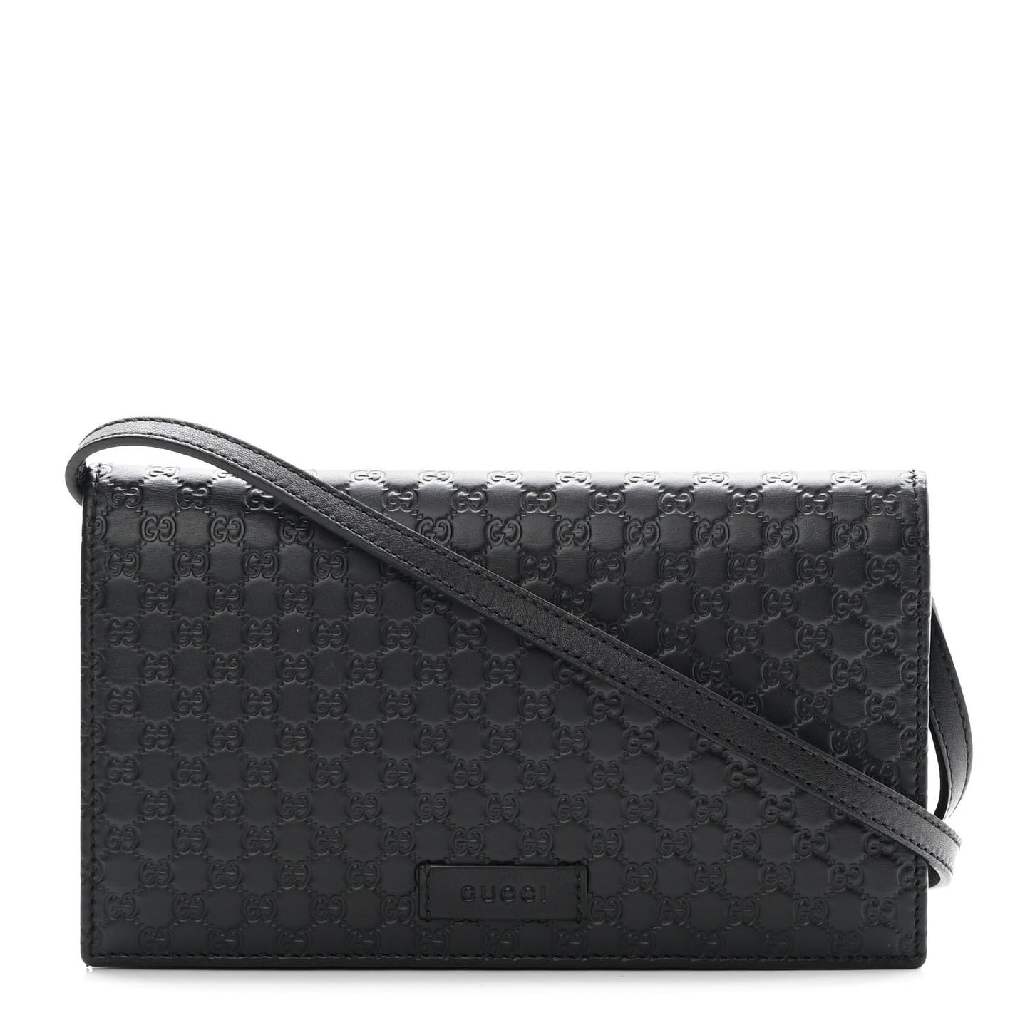 Microguccissima Crossbody Wallet Black