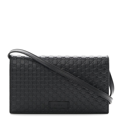 Gucci Microguccissima Crossbody Wallet Black 1 of 10