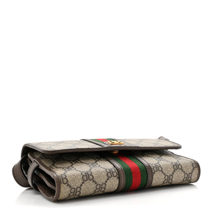 Gucci X BALENCIAGA BB Monogram Web Ophidia Crossbody Wallet Beige New Acero 4 of 12