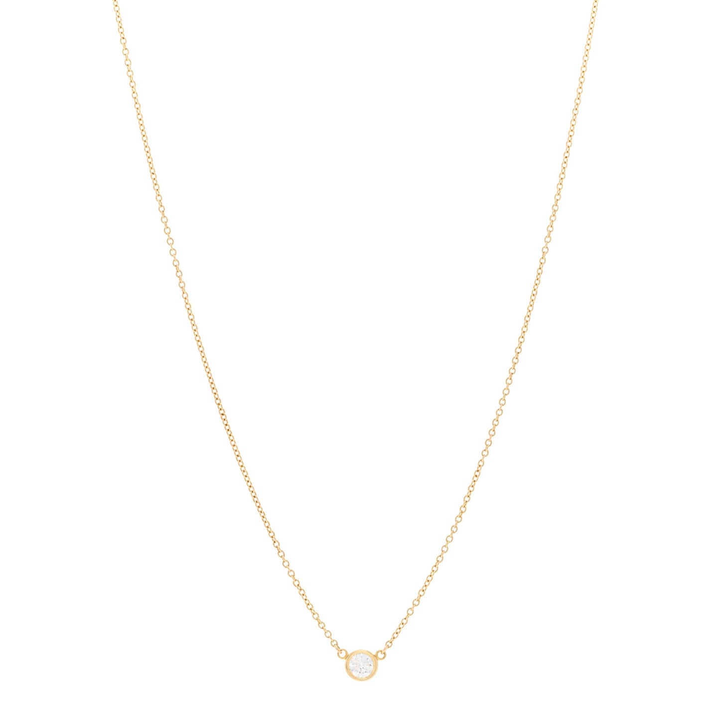 18K Yellow Gold Diamond .21ct Elsa Peretti Diamonds by the Yard Pendant Necklace