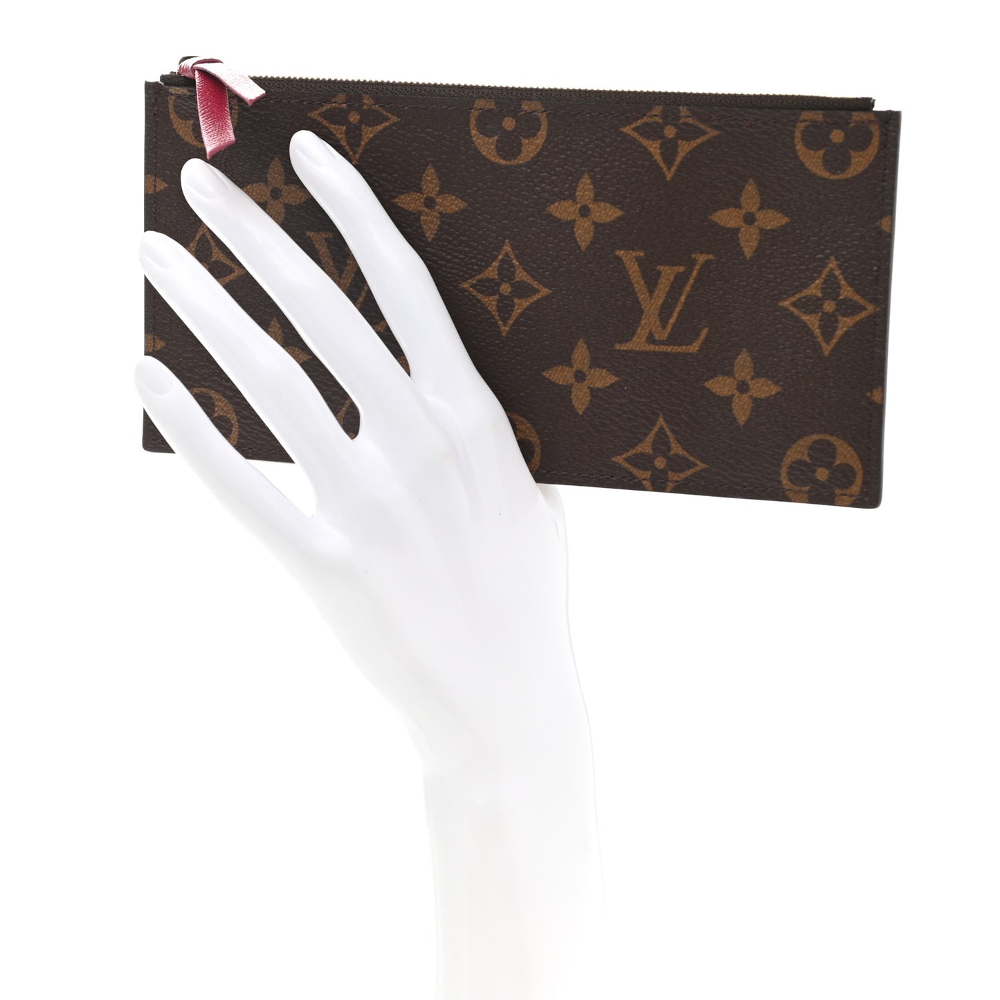 Monogram Felicie Chain Wallet Zippered Insert Fuchsia